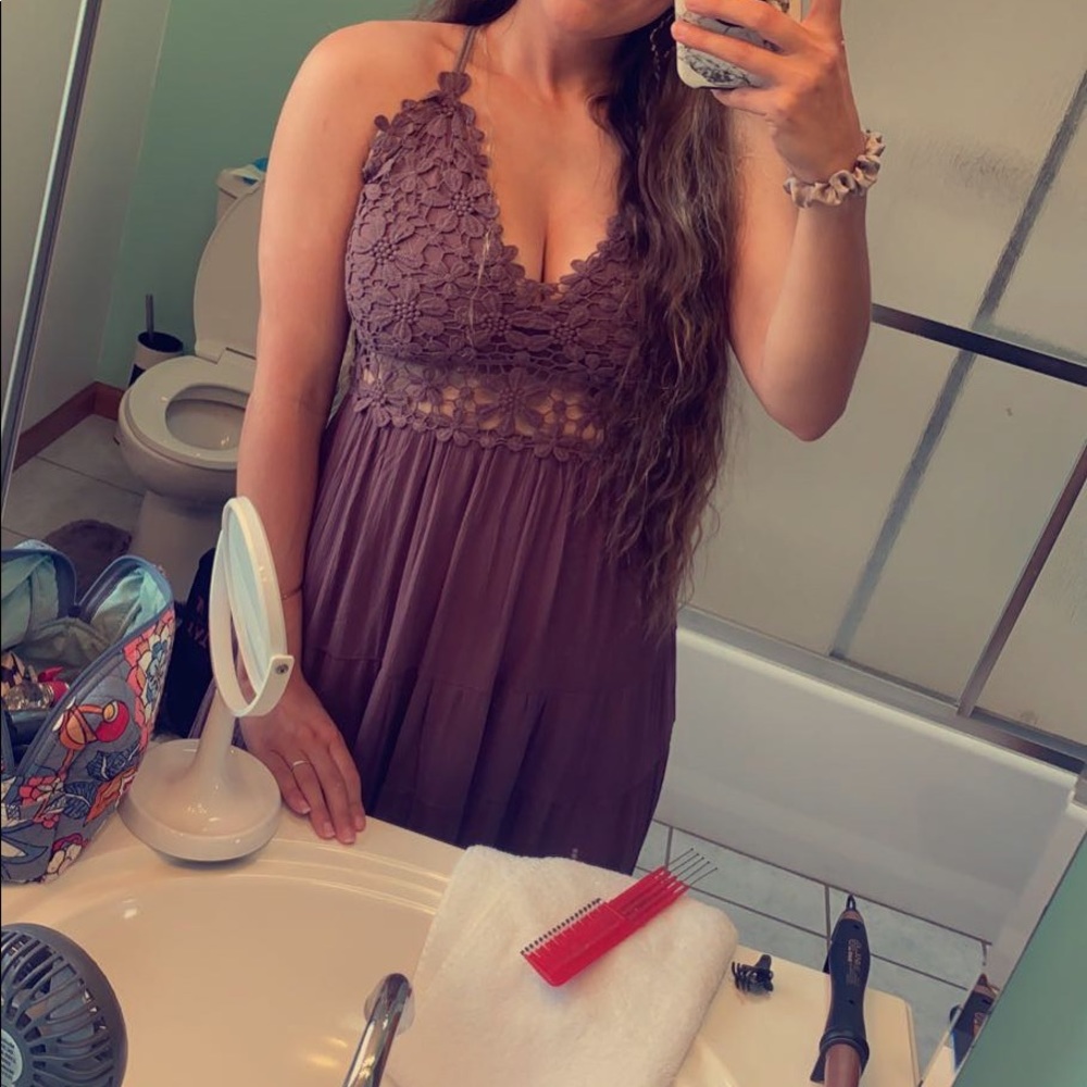 Rustic Purple Colored Long Dress